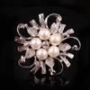 Crystal Pearl 3D Flower Brooch Dual-purpose Ring Design Corsage Pin Long-lasting Color Exquisite Hypoallergenic BFF Gift