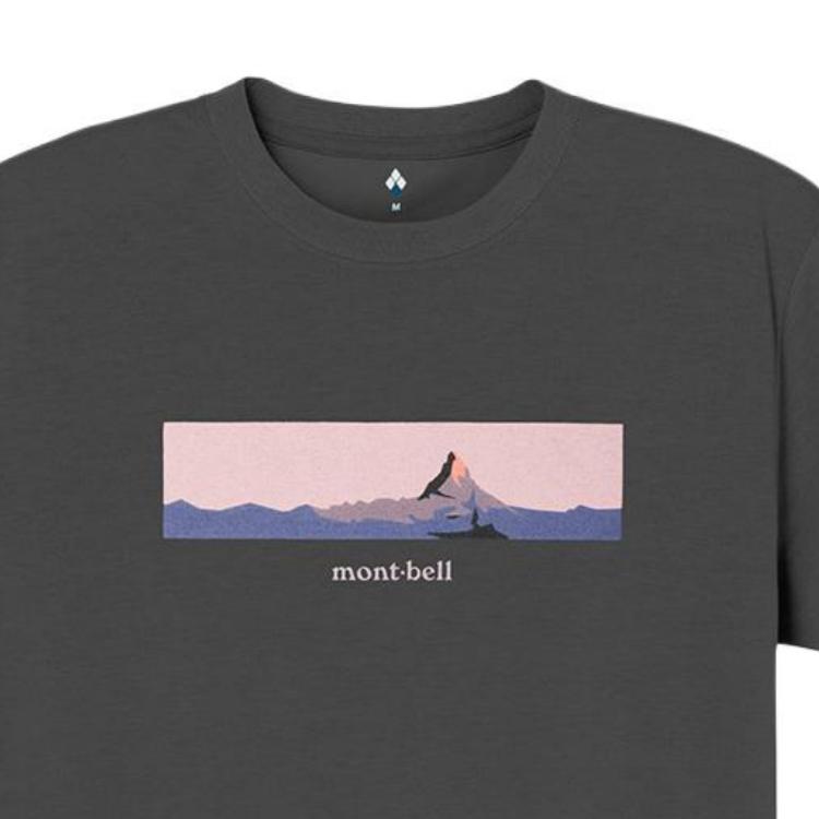 MONTBELL Japanese Style Lettered Round Neck Short Sleeve T-Shirt Unisex