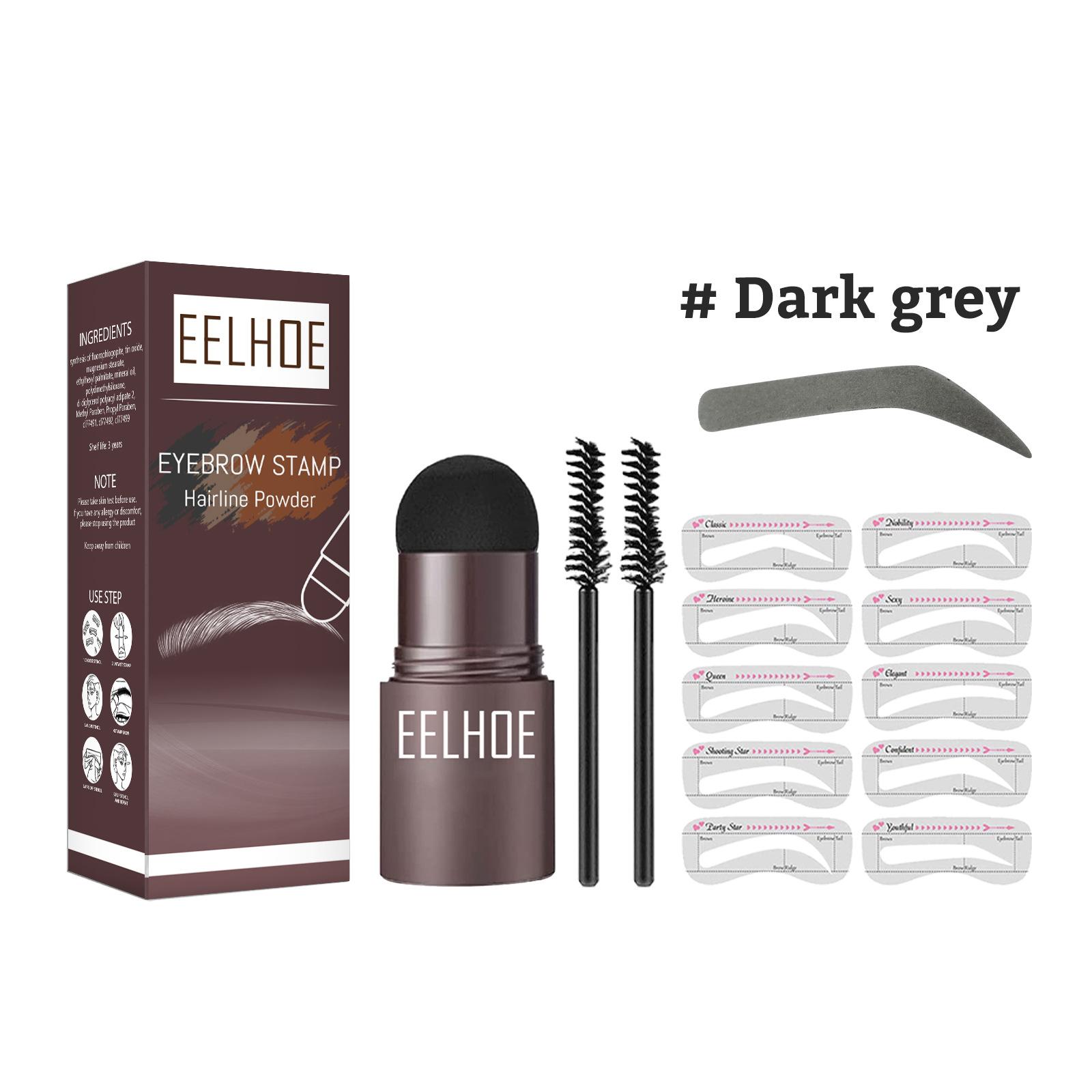

Eelhoe 2022 Professional Eye Brow One Step Eyebrow Stamp Shaping Kit Set Gel Stamp Makeup Kit Чарівні трафарети для брів Пензлики для брів dark grey set