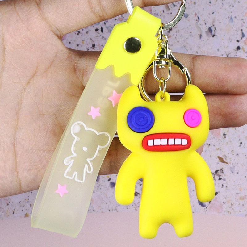 Ugly Cute Funny Tooth Monster Keychain Plush Doll Creative Backpack Pendant Ornament Lovely Small Figure Toy