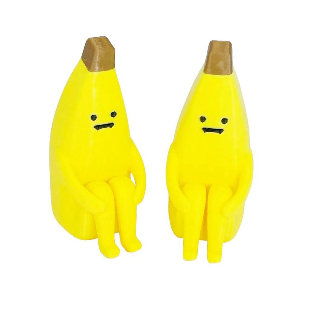 3D Printed Anxious Banana: Blue & Green Funny Ornament