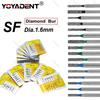 10 st/förpackning SF-typ Grov/Standard/Extra Grov Tandläkar-diamantborr Tandvårdsborr Tandborr för Höghastighetsturbiner Ø1,6 mm