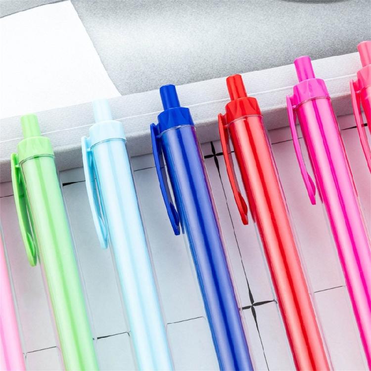 10Pcs Retractable Ballpoint Pen Plastic Ballpoint Pen Press to Open Close Ergonomic Grip Writing Pen for Students