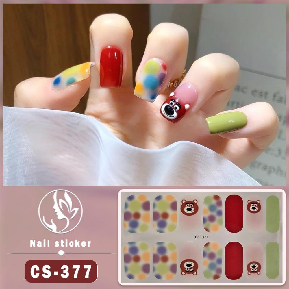 CS No-bake Gel Nail Polish Film Waterproof Full Sticker Chinese Style Panda Manicure Sticker Nail Sticker
