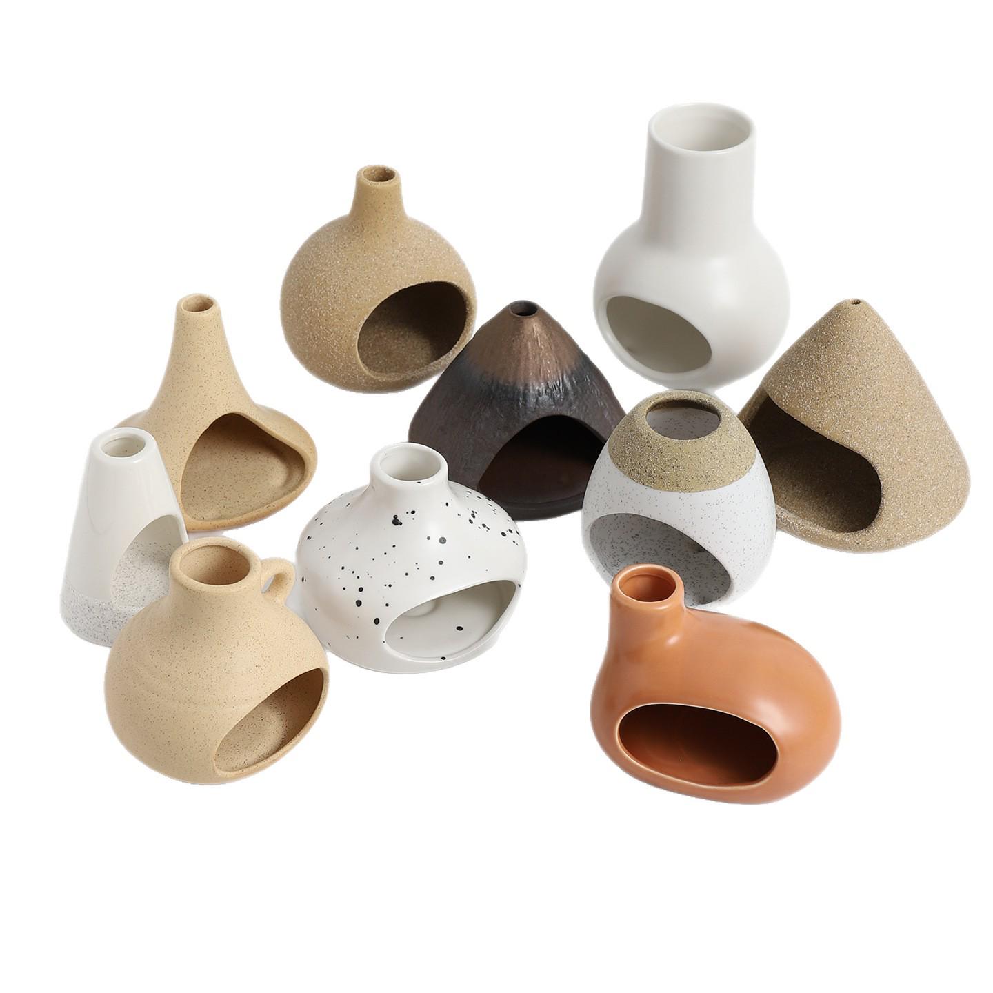 Small Ceramic Chimney Fireplace Incense Burner for Holy Wood, Sage, & Lavender Insulated Wood Mat *1