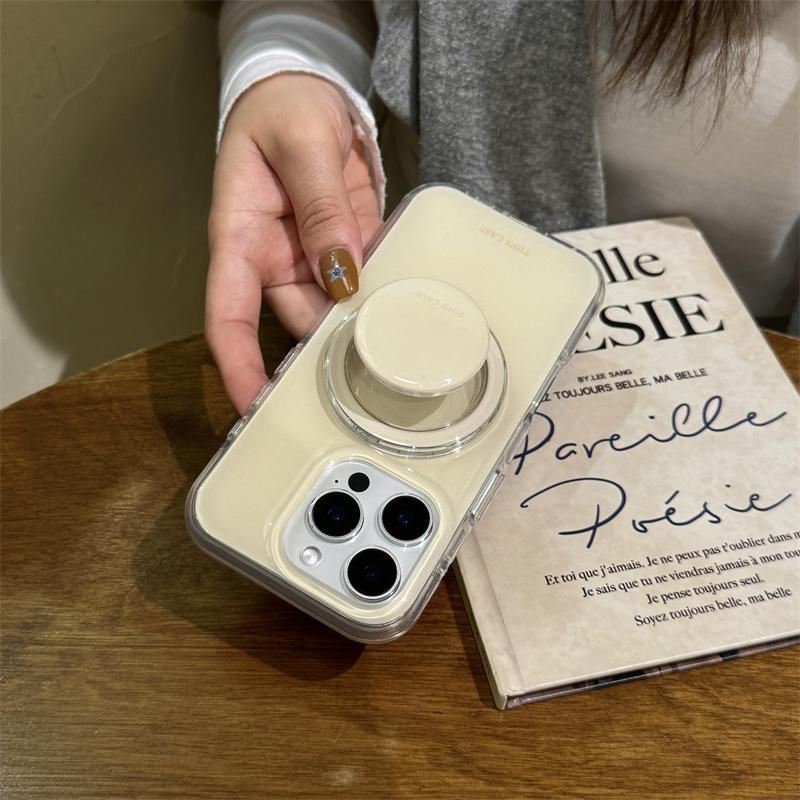 Fashion Macaron Cute Color Magnetic Phone Case For iPhone 16 Pro 15 14 17 Pro Max Back Cover with Stand Holder Cases for Magsafe