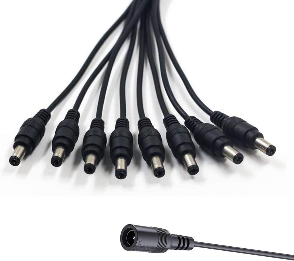 Xiaomi 1-3Pcs 1 To 2/8Way 5.5*2.1mm Output DC Power Splitter Cable 5V 12V Power Adapter Connector Cord For CCTV Camera LED Strip Lights