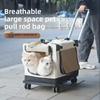 Large Pet Carrier Breathable Foldable Cat Travel Bag Spacious Dog Car Seat Multi-Cat Transport Cart with Extendable Handle