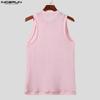 INCERUN Mesh Men Sleeveless Casual Hollow Out Tank Tops