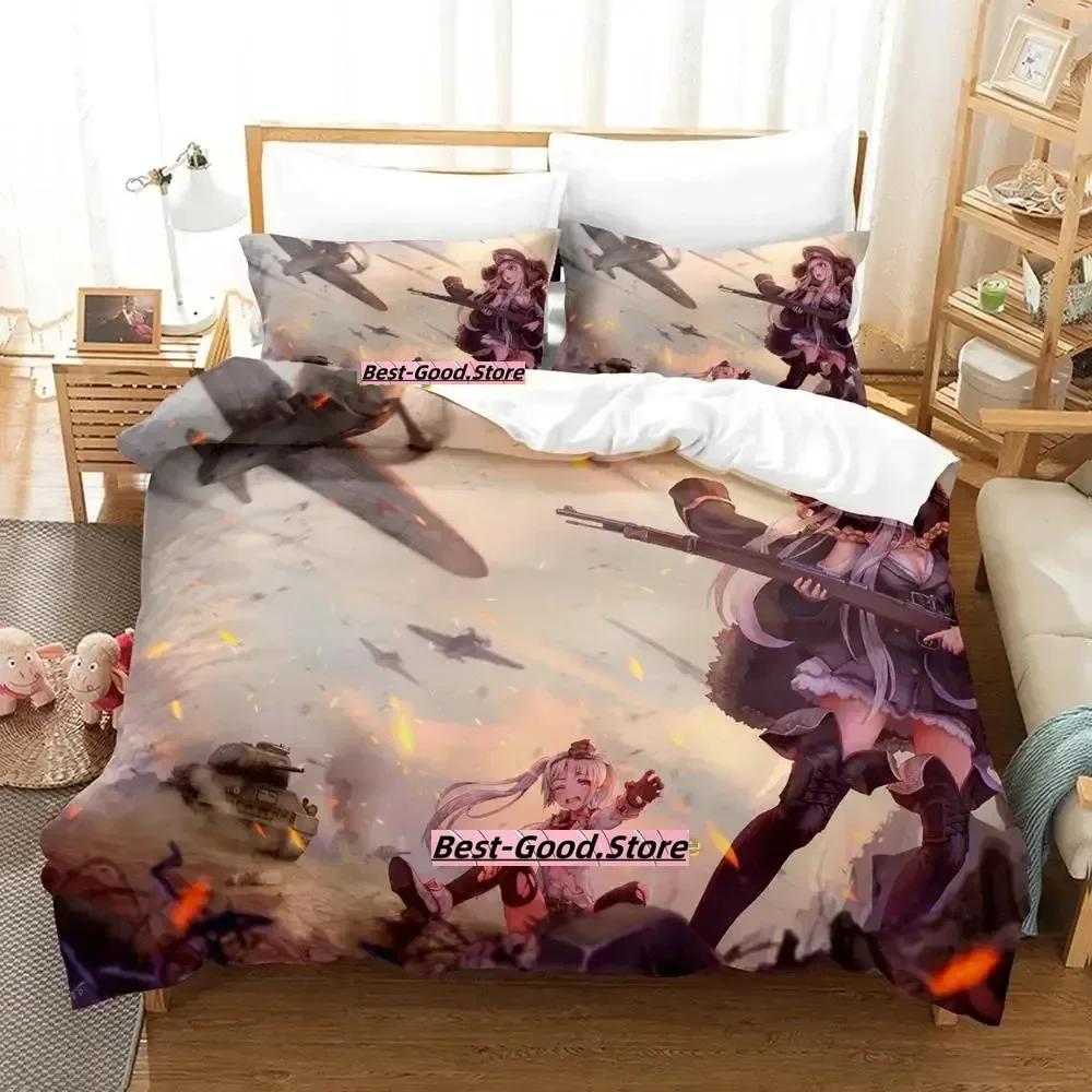 Spel Girls Frontline Anime Kawaii Tryckt Sängset Påslakan Örngott Sängkläder Sänglinne Lakan Täcke Drottning King Size