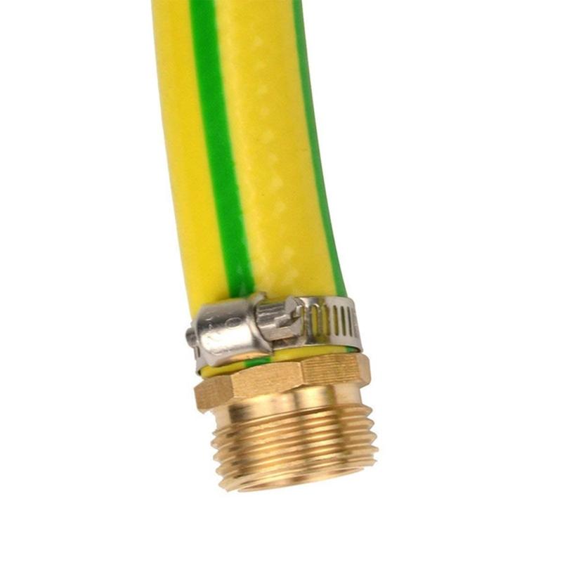 Gardening Brass Barb Straight Joiners 3/4" Hose Fitting Water Repair Splicer Mender Set with Stainless Steel Clamps