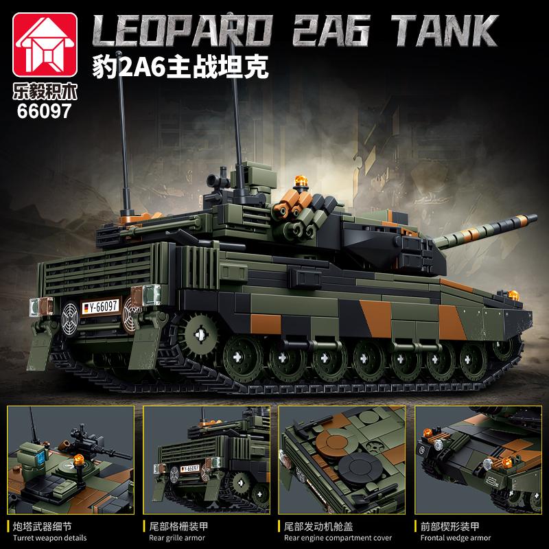 Military Army Soldiers MOC Leopard 2A6 Main Battle Tank Model Assembly Building Blocks Bricks Toys For adult Gift