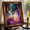 Frameless Pearl Painting Kit Cute Magic Ghost Cauldron Pattern DIY Shiny Bead Canvas Creative Leisure Craft Gift for Adults