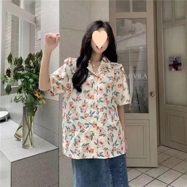 French Floral Shirt With Modale Fabric For Summer Casual Wear