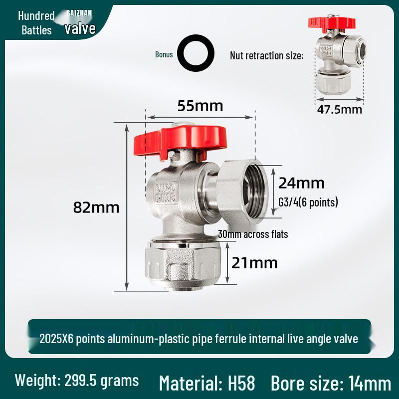 All-Copper Valve Manifold: Three-Way Union, Male/Female Thread Ball Valve for Underfloor Heating and Wall-Hung Boilers