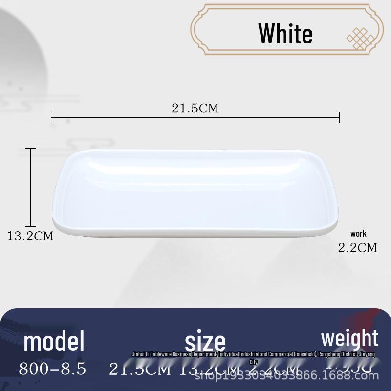 Melamine 8.5-inch Rectangular Rice Noodle Plate for Fast Food and Street Food Stalls 8.5-inch Plate