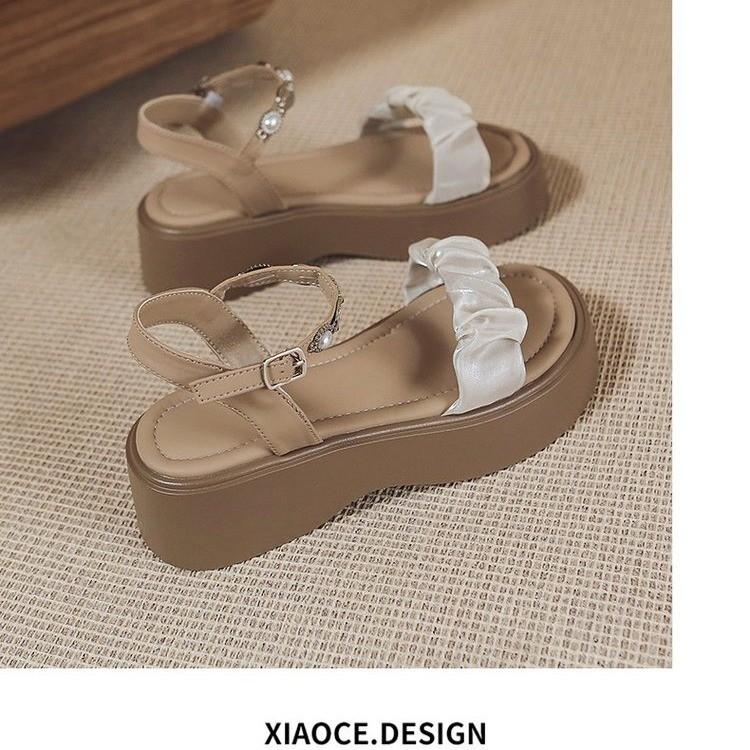 2025 summer new platform sandals versatile small soft-soled high-heeled sandals women's outer wear