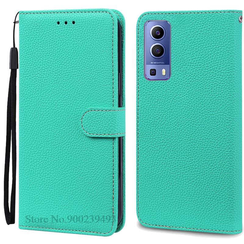 

Для чехла Vivo Y52 5G Чехол Y72 5G Кожаный кошелек Флип-чехол для телефона Для Vivo Y72 Y52 Чехол-книжка для Vivo Y 52 72 5G Coque Fundas For Vivo Y52 5G небесно-голубой