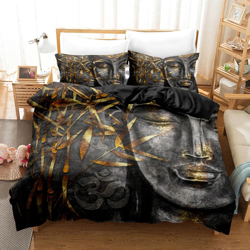High Quality 3d Duvets And Bedding Sets Duvet Buddhist Images Quilt Cover Set Kid,twin Full Queen King Bedroom Set Home Textile
