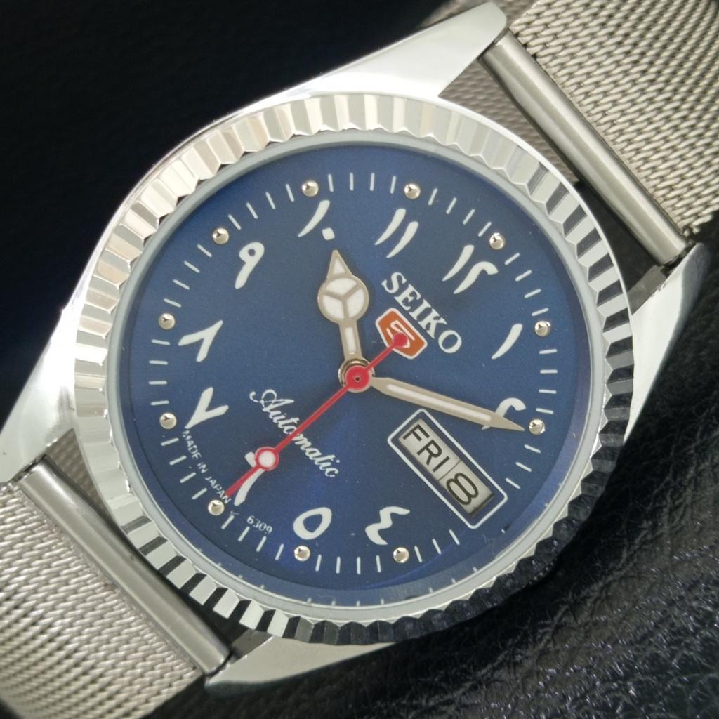 

JAPAN VINTAGE REFURBISHED SEIKO 5 AUTOMATIC 6309A MENS BLUE DIAL WATCH a442514-1