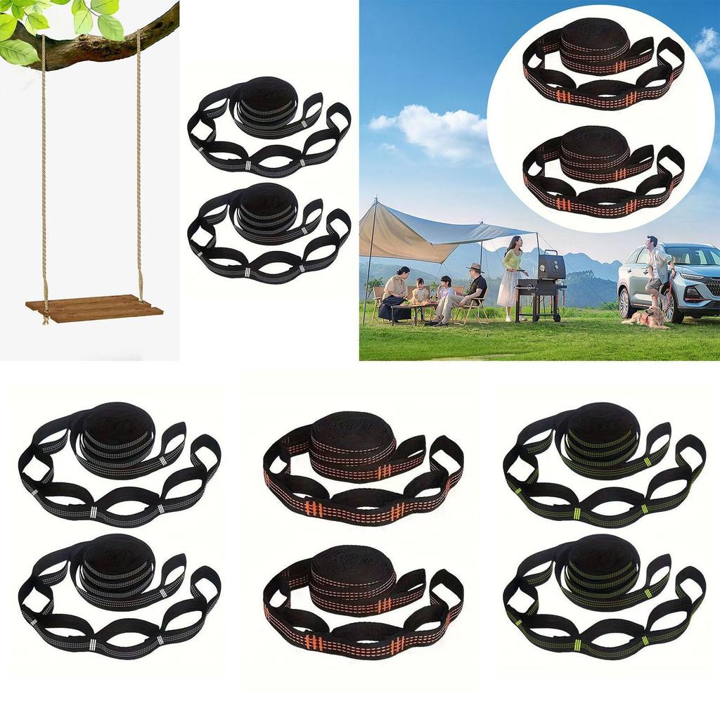 2Pcs Hammock Straps Lightweight Nylon Hanging Accessories 2M Tree Swing Straps for Outdoor Camping Hammock Garden Travel Swing