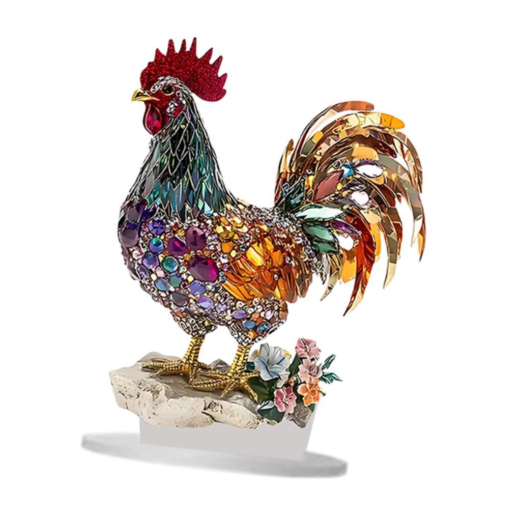 Acrylic Chicken Decor 2D Festive Atmosphere Attractive Unique DIY Table Decoration for Home Businesses Restaurant Corner Cabinet