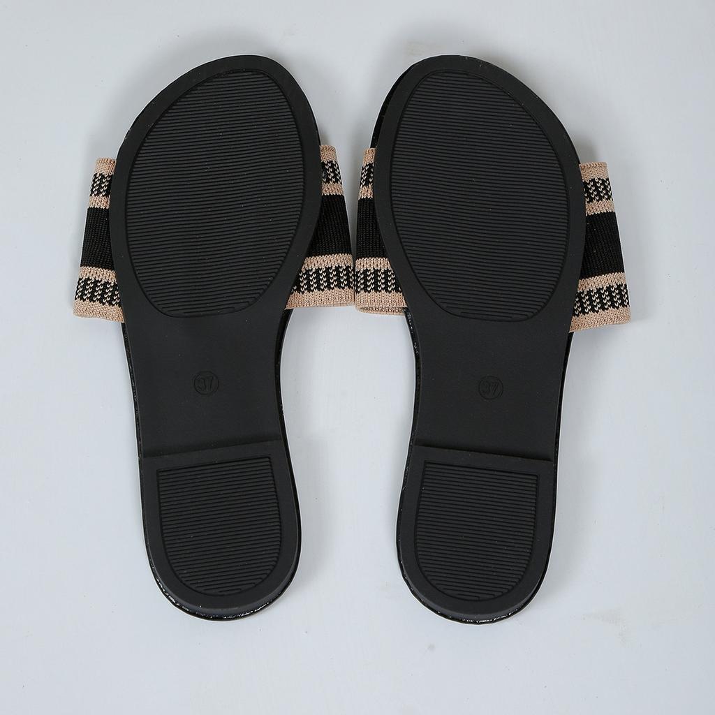 36-44 Women Woven Slipper Loafers Casual Flats Shoes Slippers Summer