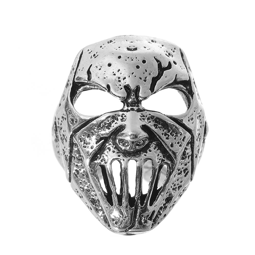 Boutique New Retro Simple New Punk Hip-hop Skull Personality Men's Open Ring Robot Ghost Head Jewelry