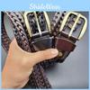 Handmade Leather Belt For Men With Oldstyle Buckle And Woven Pattern For Urban Casuals