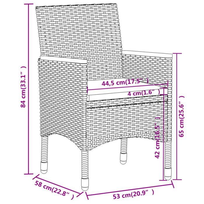 VidaXL Salon de Jardin 5 pcs Mobilier de Patio Ensemble de Meubles de Terrasse Moblilier de Jardin Meubles d'Extérieur 3058476