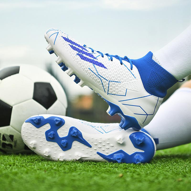 

Футбольные бутсы с высоким верхом, сломанные шипы, искусственный газон, мальчики и девочки, подростки, студенты, кожаные ноги, школьные тренировочные бутсы 35