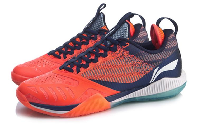 Li Ning Cool Shark 2.0 Breathable Cushioning Low Top Badminton Shoes Unisex Neon Fruit Red AYAQ001-3