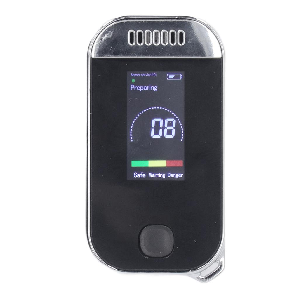 Alcohol Tester Rechargeable Portable Breath Testing LED Digital Display High Accuracy with 3 Color Warning Memory