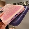 For iPhone 16 Pro Max Case Gradient Glitter Shockproof PC+TPU Phone Cover with Lens Film