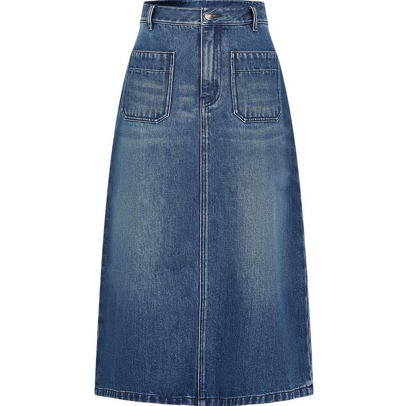 JZ Anna & Co Women's Washed A-Line Denim Skirt