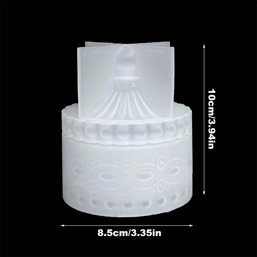 3D Silicone Resin Mold for Jewelry and Crafts storage Box Style Shaped Bottom Jar with Lids DIY Epoxy Casting Mold for Ornaments