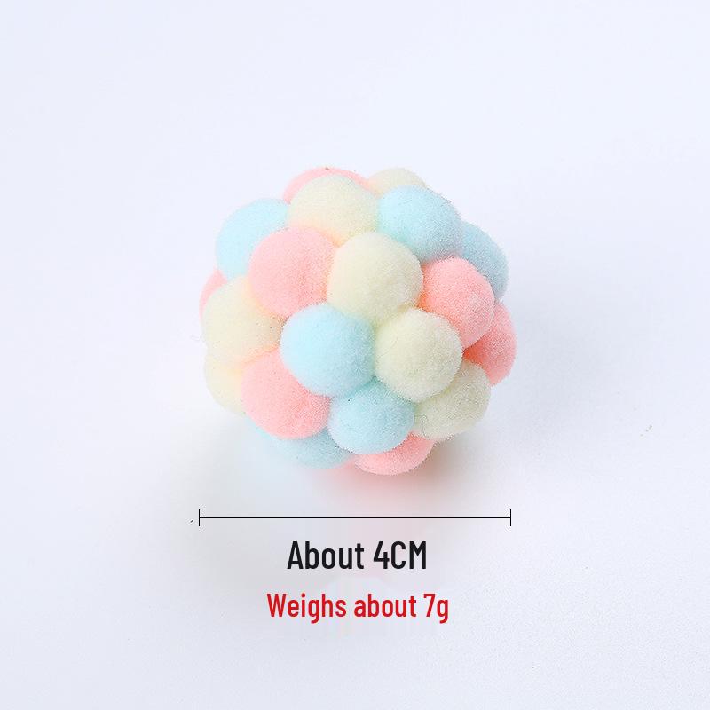 Christmas Colored Handmade Elastic Bell Ball Cat Toy – Bite-Resistant and Perfect for Self-Entertainment and Boredom Relief.