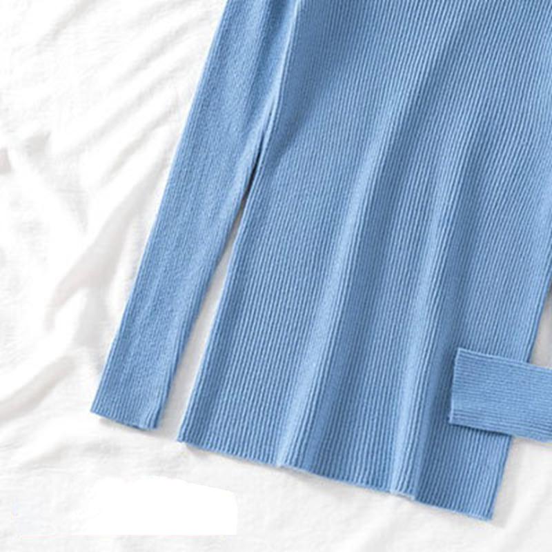 Autumn Winter Loose Short Outer V Neck Long Sleeve Solid Color Single Breasted Knitted Cardigan