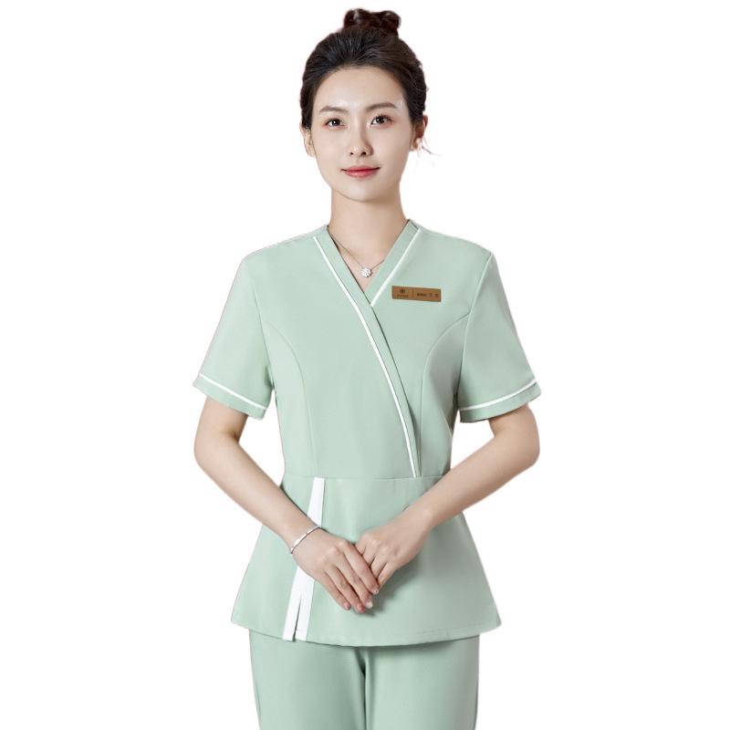 Beautician Short-Sleeve Uniform Set for Spa & Massage Professionals
