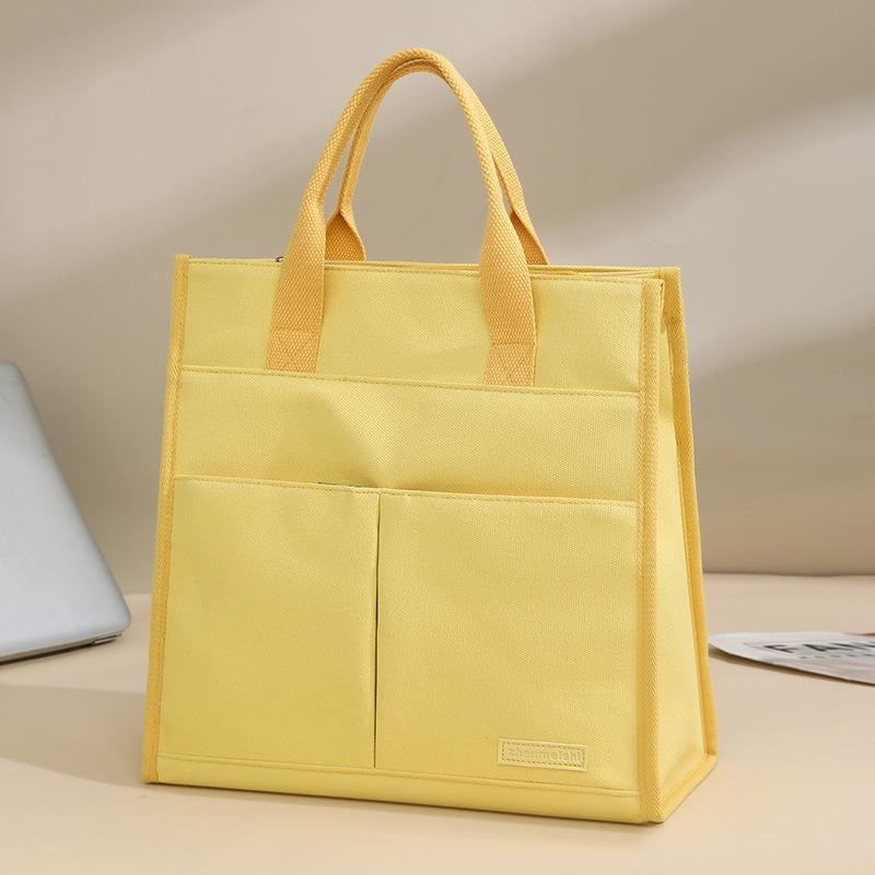 New multi-purpose canvas office handbag stylish and simple large-capacity computer bag lightweight file bag tote bag