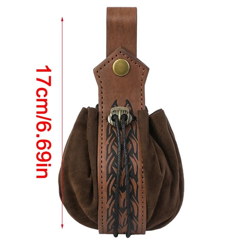 Medieval Leather Pouch Portable Coins Purse Medieval Belt Pouch Renaissances Belt Pouch Dices Bag for Men Womens Gifts