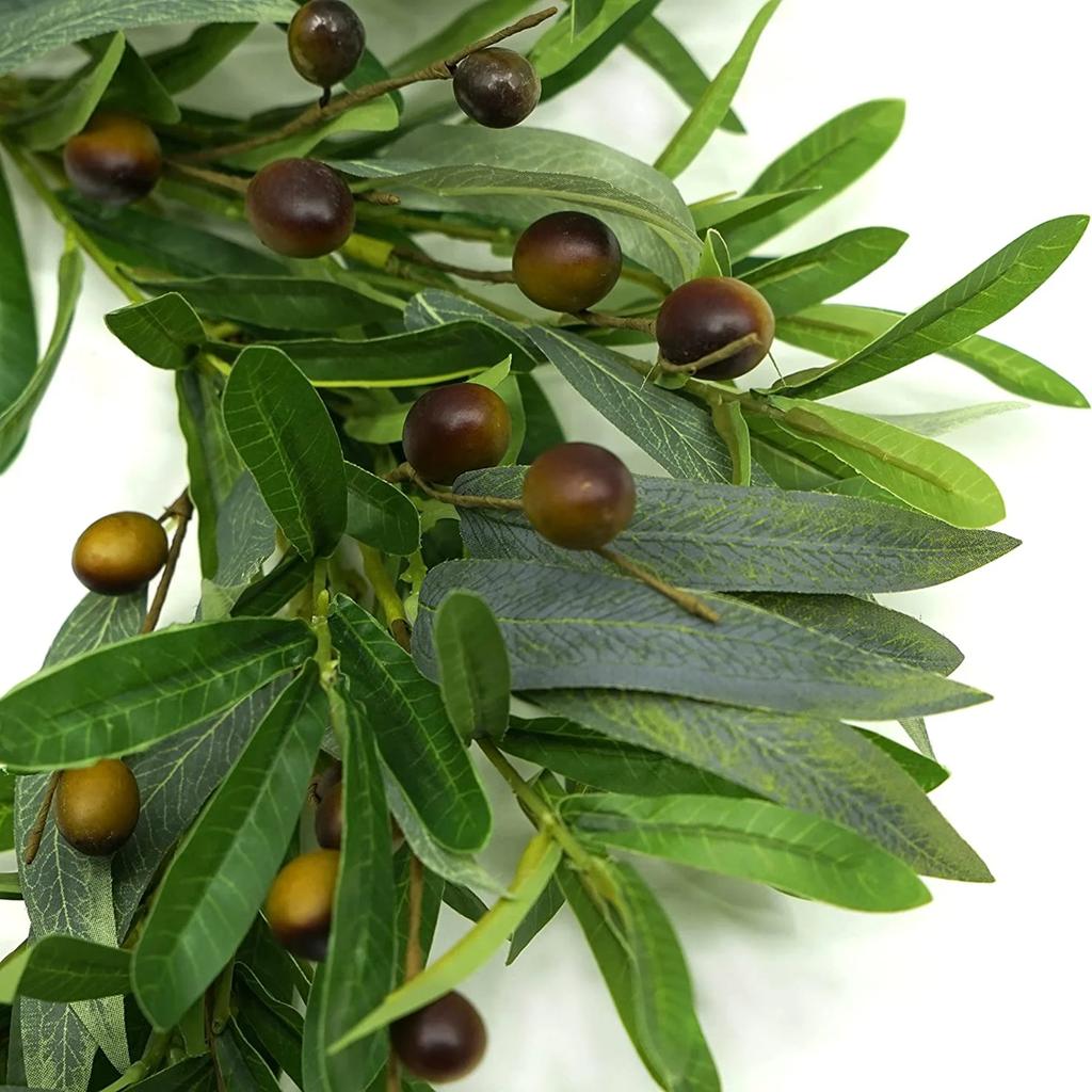 Olive Branch Wreaths Garlands Artificial Olive Beans For Front Door With Olive Leaves Greenery Wreath Festival Garland