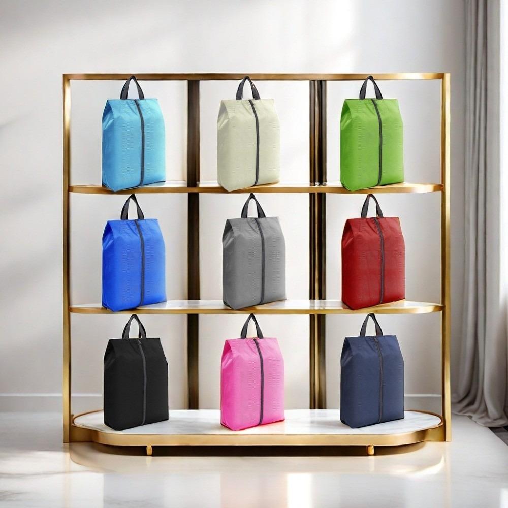 Portable Hand-Held Shoe Carrier Bag Oxford Cloth Lightweight Shoe Storage Bag Waterproof with Zipper Golf Shoe Bag
