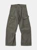 IKALOOK Loose Fit Washed Chino Work Cargo Pants Dpt133