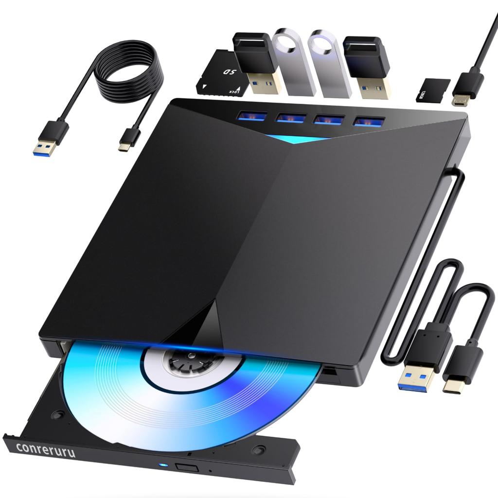 next generation external DVD CD Even thinner and more conreruru External DVD CD Drive Interface Compatible Portable CD DVD Drive Compatible OS Power