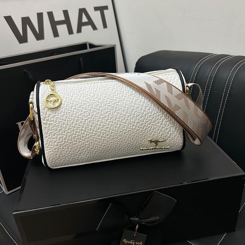 

Women s Lychee Pattern Soft Leather Crossbody Bag - 2025 Fashion, Large Capacity with Wide Shoulder Strap Single білий