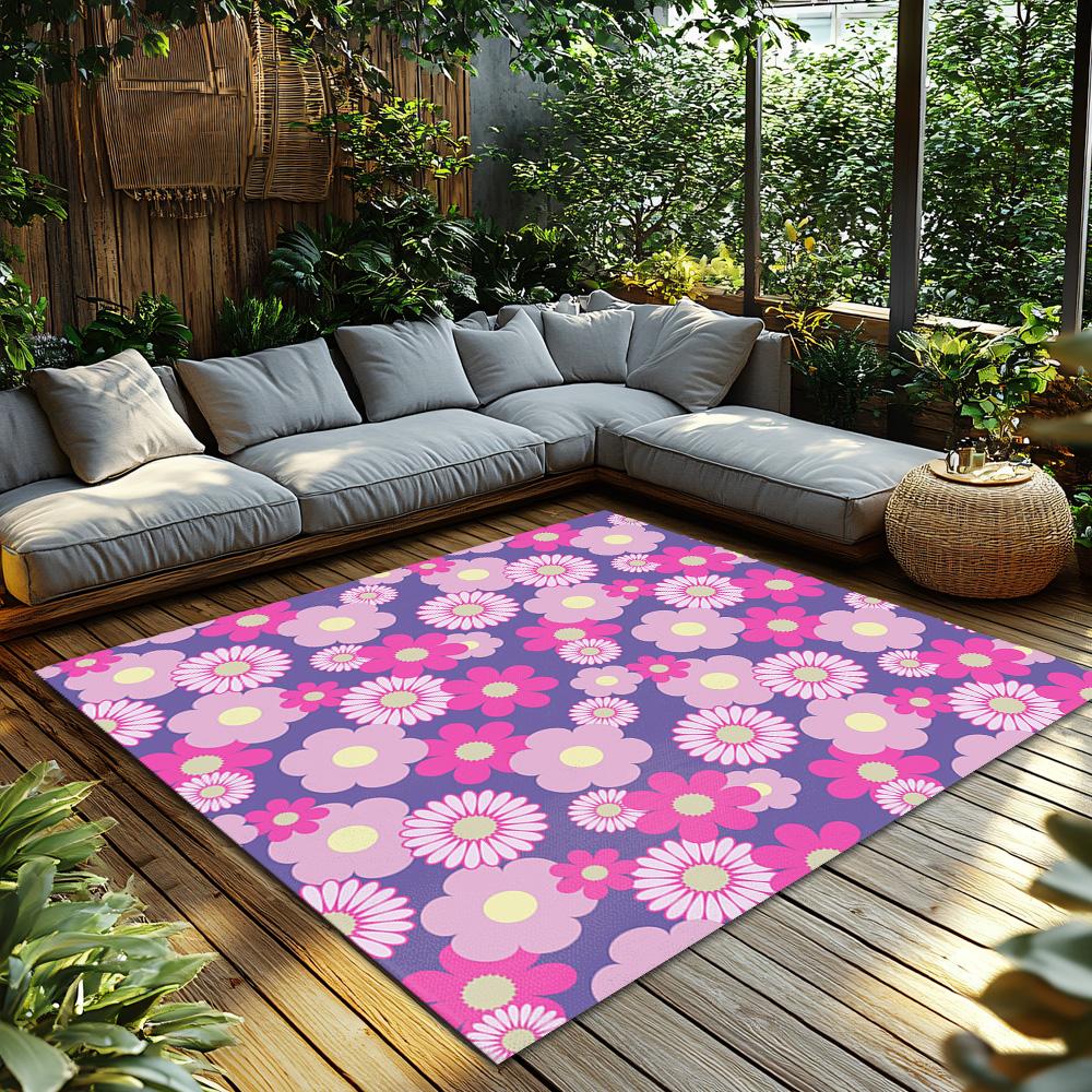 Floral Area Rug Washable Non Slip Soft Carpet Living Room Bedroom Floor Mat Home Decor Throw Rug Modern Abstract Pattern Design