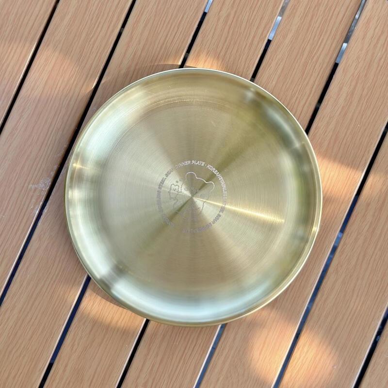 ZISIZ Korean Style Little Bear Stainless Steel Round Plate