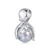WOSTU 925 Silver Blue Opal Seahorse Pendant Fantasy Jellyfish Charm Octopus Bead Fit Bracelet DIY Ocean Jewelry Gift