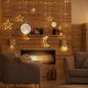 Star and Moon Hanging LED Curtains String Lights Battery Powered Twinkling Fairy String Lights Warm White Christmas Holiday Gift
